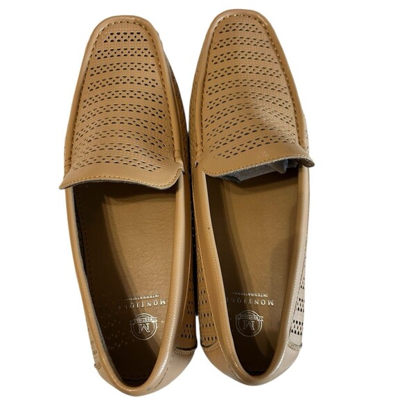 Montique International Mens Perforated Loafers Moccasin Tan Slip On Size 10.5 - Picture 9 of 12